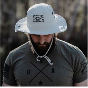 Grunt Style Bucket Hat Unisex Fishing Snap Button Hiking Khaki Strap Boonie NEW